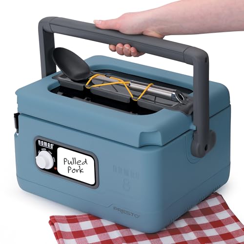 Presto 06017 8-Quart Nomad Traveling Slow Cooker, Blue - My Kitchen Products