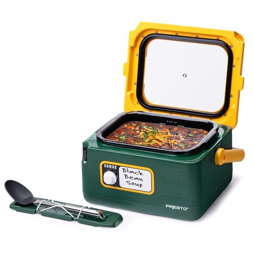 Presto 06019 8-Quart Nomad Traveling Slow Cooker, Locking Lid, Dry Erase Board, Green/Gold - My Kitchen Products
