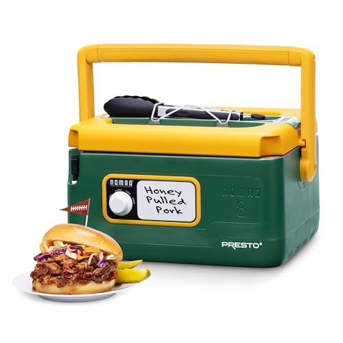 Presto 06019 8-Quart Nomad Traveling Slow Cooker, Locking Lid, Dry Erase Board, Green/Gold - My Kitchen Products