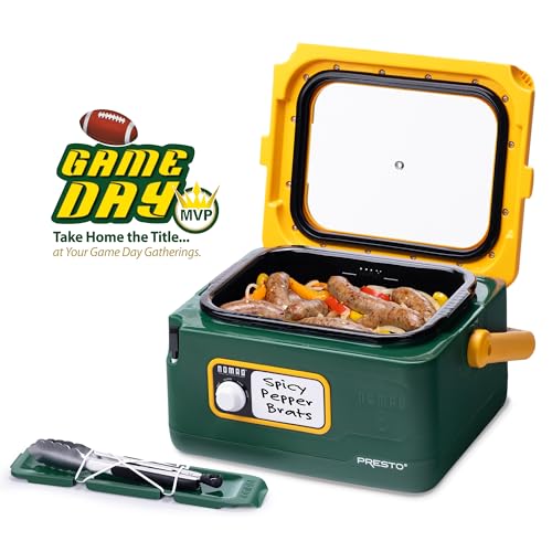 Presto 06019 8-Quart Nomad Traveling Slow Cooker, Locking Lid, Dry Erase Board, Green/Gold - My Kitchen Products