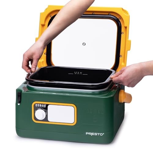Presto 06019 8-Quart Nomad Traveling Slow Cooker, Locking Lid, Dry Erase Board, Green/Gold - My Kitchen Products