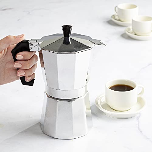 Primula Classic Stovetop Espresso and Coffee Maker, Moka Pot for Italian and Cuban Café Brewing, Greca Coffee Maker, Cafeteras, 6 Espresso Cups, Silver - My Kitchen Products