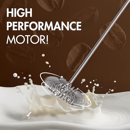 Primula Handheld Electric Milk Frother, Powerful Motored Whisk, Portable Battery-Powered Mini Drink Mixer for Latte, Cappuccino, Matcha & More, Cream - My Kitchen Products