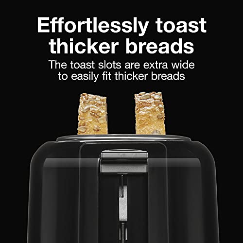 Proctor Silex 2-Slice Toaster with Extra Wide Slots for Bagels, Cool-Touch Walls, Shade Selector, Toast Boost, Auto Shut-off and Cancel Button, Black (22305) - My Kitchen Products