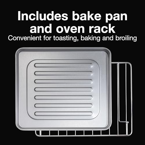 Proctor Silex 4 Slice Countertop Toaster Oven, Multi-Function with Bake, Toast and Broiler, 1100 Watts, 30 min timer and auto-shutoff, Includes Backing Pan and Rack, Black and Silver (31260) - My Kitchen Products
