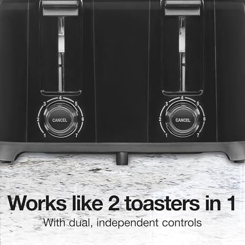 Proctor Silex 4 Slice Toaster with Extra Wide Slots for Bagels, Cool-Touch Walls, Shade Selector With 7 Browning Levels, Toast Boost, Auto Shut-off and Cancel Button, Black (24215PS) - My Kitchen Products