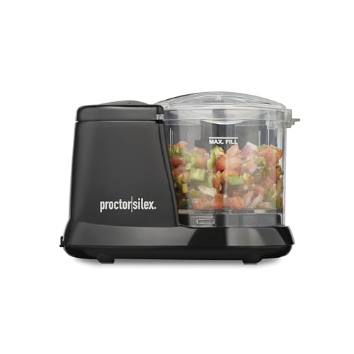 Proctor Silex Durable Electric Vegetable Chopper & Mini Food Processor for Chopping, Puree & Emulsify, 1.5 Cup, Black - My Kitchen Products