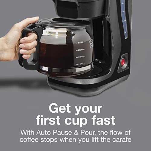 Proctor Silex FrontFill Drip Coffee Maker, 12 Cup Glass Carafe, Black and Silver (43680PS) - My Kitchen Products