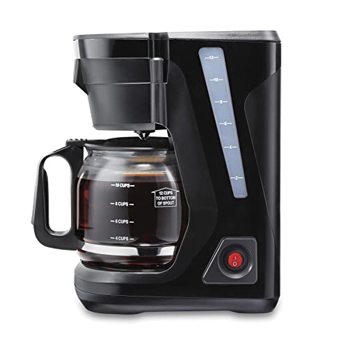 Proctor Silex FrontFill Drip Coffee Maker, 12 Cup Glass Carafe, Black and Silver (43680PS) - My Kitchen Products