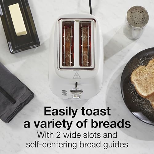Proctor Silex Plastic 2 Slice Toaster, Bagel, Defrost & Cancel Buttons, Browning Control With 7 Shades, Auto Shutoff, Slide-Out Crumb Tray, Oat White (22660) - My Kitchen Products