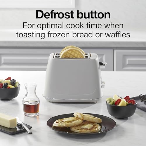 Proctor Silex Plastic 2 Slice Toaster, Bagel, Defrost & Cancel Buttons, Browning Control With 7 Shades, Auto Shutoff, Slide-Out Crumb Tray, Oat White (22660) - My Kitchen Products