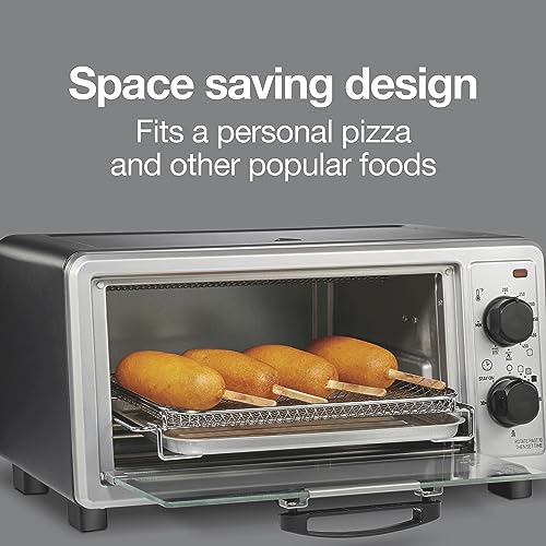 Proctor Silex Simply-Crisp Air Fryer Toaster Oven Combo with 4-in-1 Functionality (Air Fry, Bake, Broil & Toast), 1200 Watts, Fits 4 Slices or Personal Pizza, Auto Shutoff, Black (31265) - My Kitchen Products