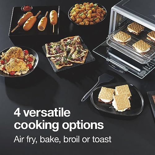 Proctor Silex Simply-Crisp Air Fryer Toaster Oven Combo with 4-in-1 Functionality (Air Fry, Bake, Broil & Toast), 1200 Watts, Fits 4 Slices or Personal Pizza, Auto Shutoff, Black (31265) - My Kitchen Products