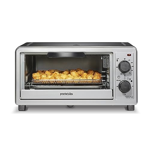 Proctor Silex Simply-Crisp Air Fryer Toaster Oven Combo with 4-in-1 Functionality (Air Fry, Bake, Broil & Toast), 1200 Watts, Fits 4 Slices or Personal Pizza, Auto Shutoff, Black (31265) - My Kitchen Products