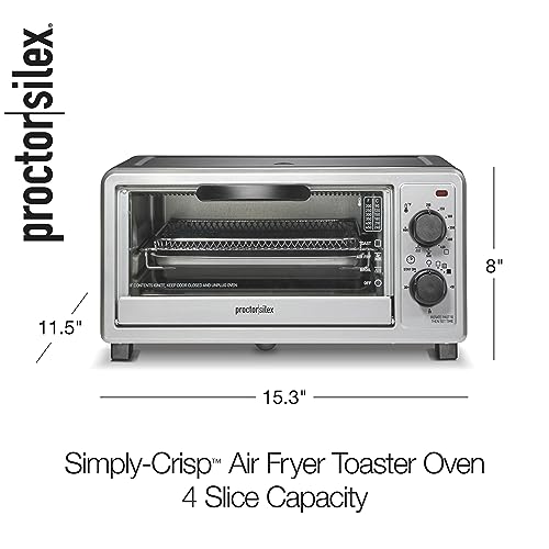 Proctor Silex Simply-Crisp Air Fryer Toaster Oven Combo with 4-in-1 Functionality (Air Fry, Bake, Broil & Toast), 1200 Watts, Fits 4 Slices or Personal Pizza, Auto Shutoff, Black (31265) - My Kitchen Products