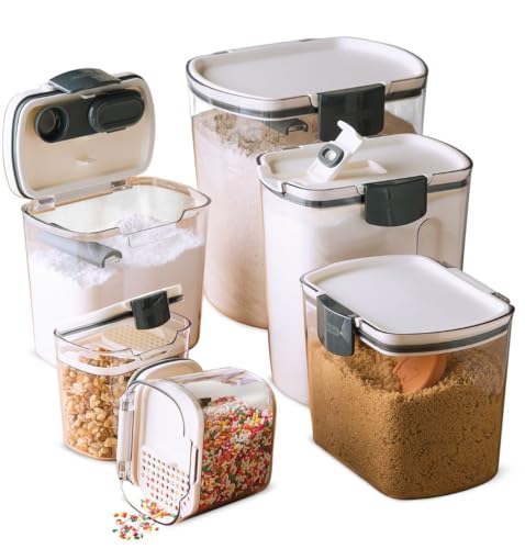 Progressive ProKeeper Baker's Airtight Kitchen Storage Canister Container Set for Flour, Sugar &