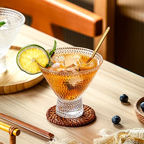 PTSTING Martini Glasses (Set of 6) Vintage Cocktail Glasses Bar Glasses (7.8oz) for Martini,Cocktail,Margarita,Cosmopolitan for Manhattan, Brandy - My Kitchen Products