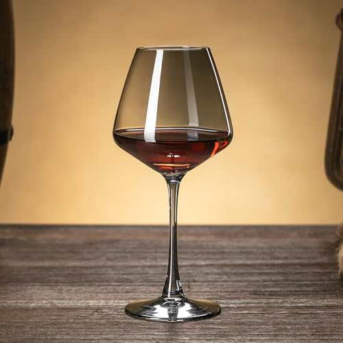 PTSTING Wine Glasses 15.5oz Grey Wine Glasses Set of 4 Burgundy Wine Glasses for Wine Tasting, Wedding Gift, Anniversary, Christmas, Birthday - My Kitchen Products