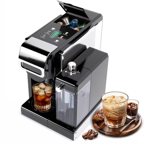 PULZO Espresso Machine with Integrated Automatic Milk Frother, capsule coffee maker for K*cup capsule/Ne*s Original/coffee powder, One Touch Latte & Cappuccino - My Kitchen Products