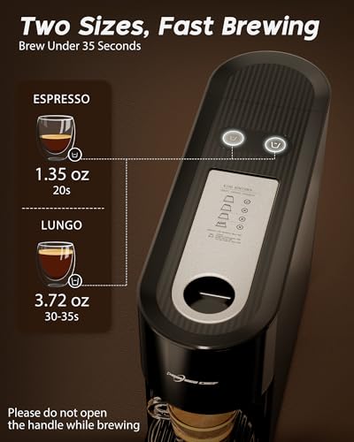 PURHUGO CHEF Espresso Machine Coffee Makers, Compatible with Nespresso Original Pods, One-Touch with Illuminated Brew Zone, 20 Bar Pump, 33.8oz Removable Tank, Compact Design, CM-C07-A - My Kitchen Products
