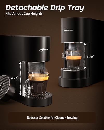 PURHUGO CHEF Espresso Machine Coffee Makers, Compatible with Nespresso Original Pods, One-Touch with Illuminated Brew Zone, 20 Bar Pump, 33.8oz Removable Tank, Compact Design, CM-C07-A - My Kitchen Products