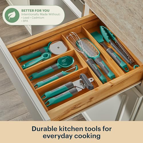 Pyrex 22-Piece Kitchen Cooking Utensils Set, Non-Stick Cooking Gadgets, Spatulas, Pizza Wheel, Grater, Measuring, and More - My Kitchen Products