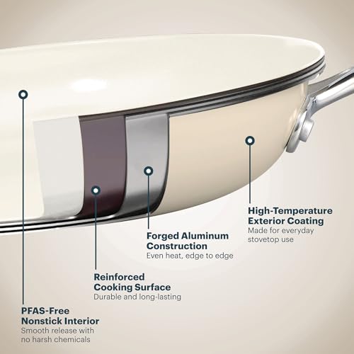 Pyrex 8-Piece Ceramic Cookware Set, Pots and Pans with Lids & Stainless Steel Handles, Healthy Nonstick Ceramic Coating, Induction Compatible Stainless Steel, PFAS Lead Cadmium BPA Free - My Kitchen Products