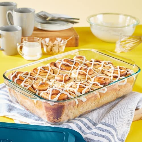 Pyrex Deep 9x13-Inch Glass Baking Dish with Lid, Deep Casserole Dish, Glass Food Container, Oven, Freezer and Microwave Safe, Clear Container - My Kitchen Products