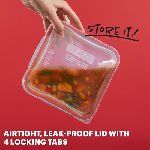 Pyrex Freshlock (5-Pack, 4 Cup) Glass Food Storage Containers Set, Airtight & Leakproof Plastic Locking Lids BPA-Free, Meal Prep Containers Set, Freezer Dishwasher Microwave Safe - My Kitchen Products