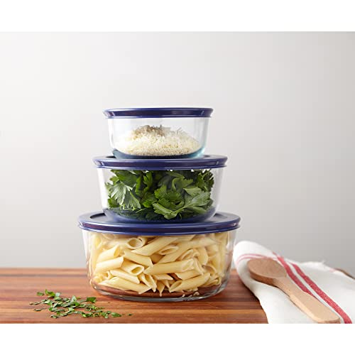 Pyrex Simply Store (3-Pack) Glass Food Storage Containers Set, (2, 4 & 7 Cup) Meal Prep Containers With Plastic BPA-Free Lids, Dishwasher & Microwave Safe - My Kitchen Products