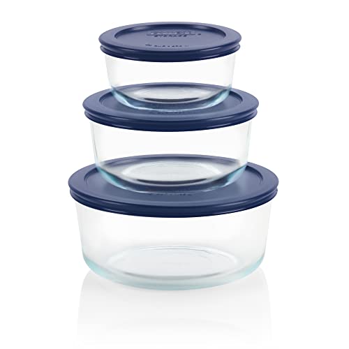 Pyrex Simply Store (3-Pack) Glass Food Storage Containers Set, (2, 4 & 7 Cup) Meal Prep Containers With Plastic BPA-Free Lids, Dishwasher & Microwave Safe - My Kitchen Products