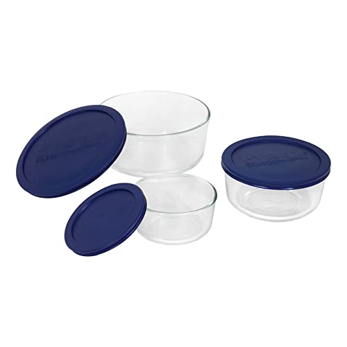 Pyrex Simply Store (3-Pack) Glass Food Storage Containers Set, (2, 4 & 7 Cup) Meal Prep Containers With Plastic BPA-Free Lids, Dishwasher & Microwave Safe - My Kitchen Products
