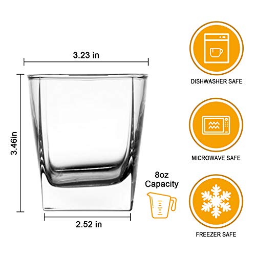 QAPPDA Heavy Base Whiskey Glasses, 8 oz Set of 12, Premium Quality Glass, Classic Design, Ideal for Whiskey, Vodka, Tequila, Cocktails, Great Gift Set - My Kitchen Products