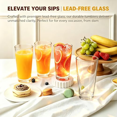 QAPPDA Highball Glasses Set of 6, 17oz Tall Drinking Glasses, Wide Mouth Design Water Glass for Kitchen Cups, Tom Collins Glasses, Mojito Glass Cups, Cocktail Glasses for Bar Glassware - My Kitchen Products
