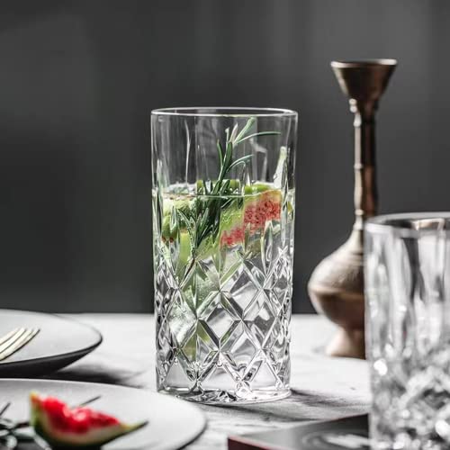 Qipecedm Drinking Glasses, 8 Piece Crystal Glass Cups, Mixed Glassware Set, 4 pcs Crystal Old Fashioned 11oz Highballs and 4 pcs 11oz Whiskey Glasses, Great for Cocktail, Whisky and other Beverages - My Kitchen Products