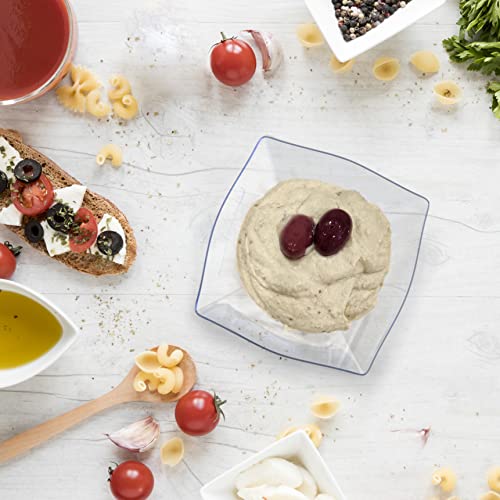 R-kay 6 Pack Square Plastic Serving Bowls - Clear Plastic bowls 16 Oz - Disposable Serving Bowls Heavy Duty For Weddings Catering And Birthday parties - My Kitchen Products