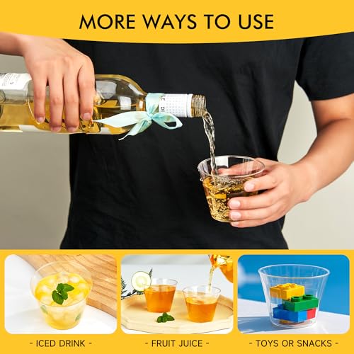 RACETOP 200 Pack 9 oz Clear Plastic Cups for Party, Disposable Clear Cup, Disposable Cups, Wine Glasses Cups, Plastic Cocktail Glasses - My Kitchen Products