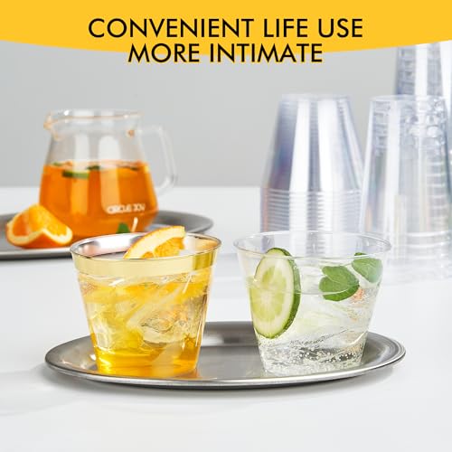 RACETOP 200 Pack 9 oz Clear Plastic Cups for Party, Disposable Clear Cup, Disposable Cups, Wine Glasses Cups, Plastic Cocktail Glasses - My Kitchen Products