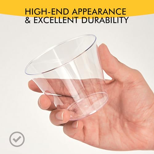 RACETOP 200 Pack 9 oz Clear Plastic Cups for Party, Disposable Clear Cup, Disposable Cups, Wine Glasses Cups, Plastic Cocktail Glasses - My Kitchen Products