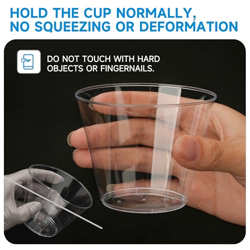 RACETOP 9 oz Clear Plastic Cups 100 packs, Disposable Plastic Party Cups Tumblers, Cocktail Cups, Perfect for Parties, Wedding and Events - My Kitchen Products