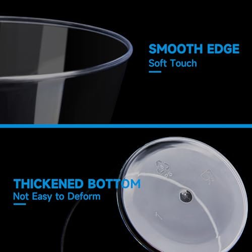 RACETOP 9 oz Clear Plastic Cups 100 packs, Disposable Plastic Party Cups Tumblers, Cocktail Cups, Perfect for Parties, Wedding and Events - My Kitchen Products