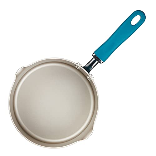 Rachael Ray 12020 Create Delicious Nonstick Sauce Pan / Saucepan with Straining and Lid, 3 Quart - Teal Shimmer - My Kitchen Products