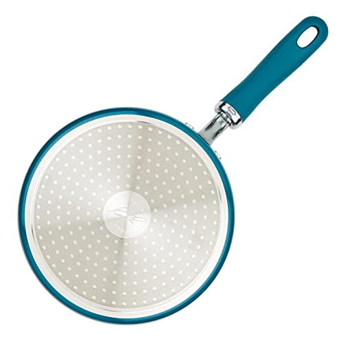 Rachael Ray 12020 Create Delicious Nonstick Sauce Pan / Saucepan with Straining and Lid, 3 Quart - Teal Shimmer - My Kitchen Products