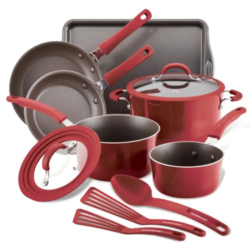 Rachael Ray 14753 11-Piece Nonstick Cookware Set - Red - My Kitchen Products