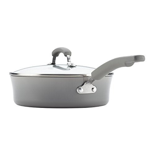 Rachael Ray Brights Nonstick Cookware Pots and Pans Set, 14 Piece, Sea Salt Gray - My Kitchen Products