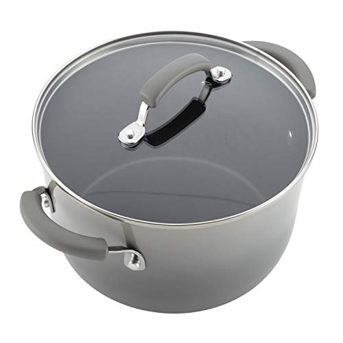 Rachael Ray Brights Nonstick Cookware Pots and Pans Set, 14 Piece, Sea Salt Gray - My Kitchen Products