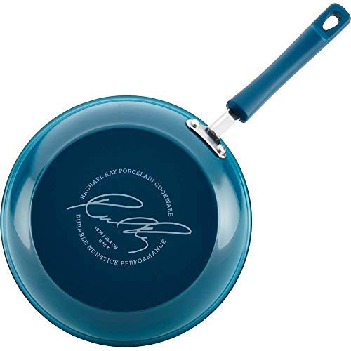 Rachael Ray Brights Nonstick Cookware Set / Pots and Pans Set - 14 Piece, Marine Blue - My Kitchen Products