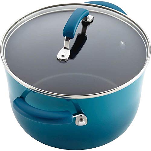 Rachael Ray Brights Nonstick Cookware Set / Pots and Pans Set - 14 Piece, Marine Blue - My Kitchen Products
