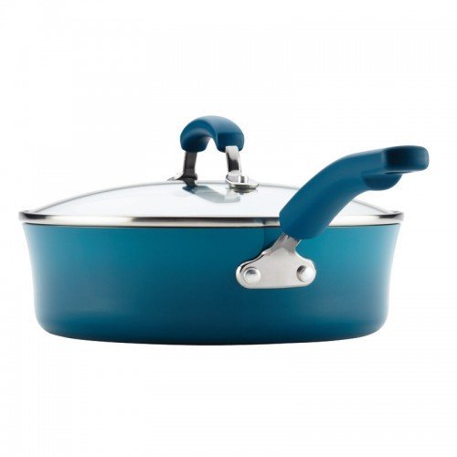 Rachael Ray Brights Nonstick Cookware Set / Pots and Pans Set - 14 Piece, Marine Blue - My Kitchen Products