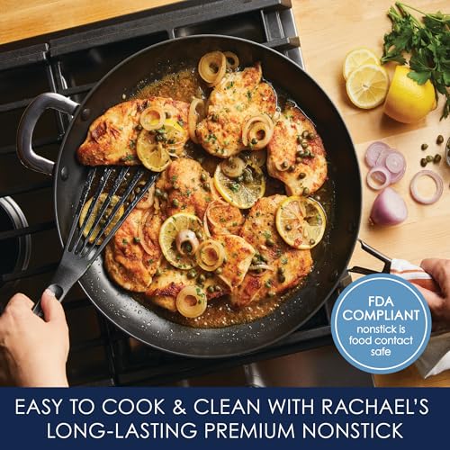 Rachael Ray Cook + Create Hard Anodized Nonstick Frying Pan/Skillet with Helper Handle, 14 Inch - Black - My Kitchen Products